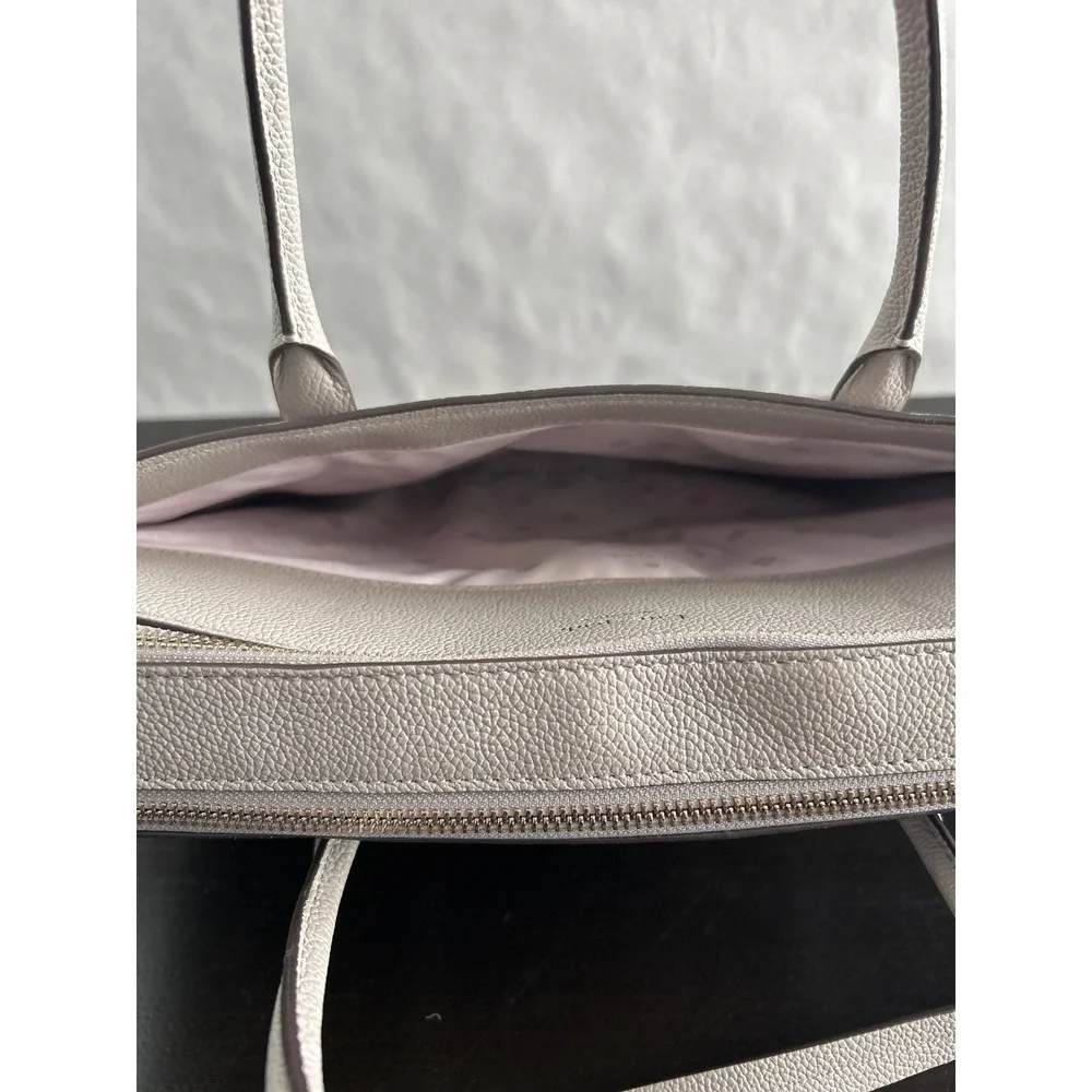 Kate Spade Grey Pebbled Leather Laptop Bag Briefcase Crossbody Messenger Bag